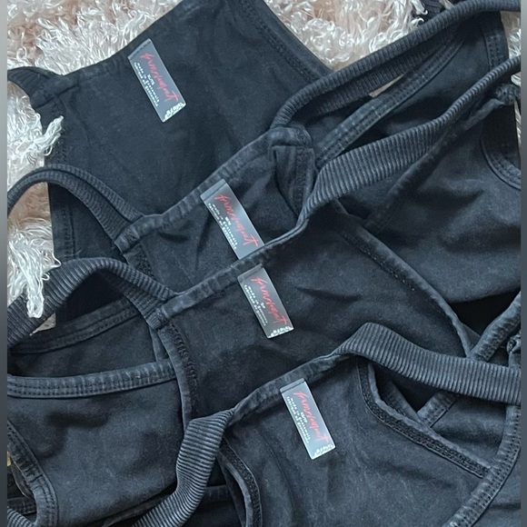 Free People Hot Shot Mini Dress in Washed Black in Medium NWOT - Picture 7 of 7